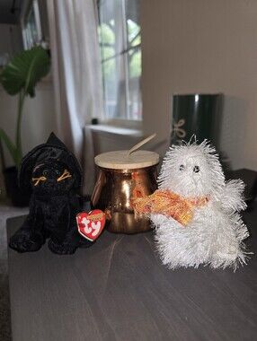 Ty Plush Ghosters and Merlin Pair - Decorative Plush Set (90s)